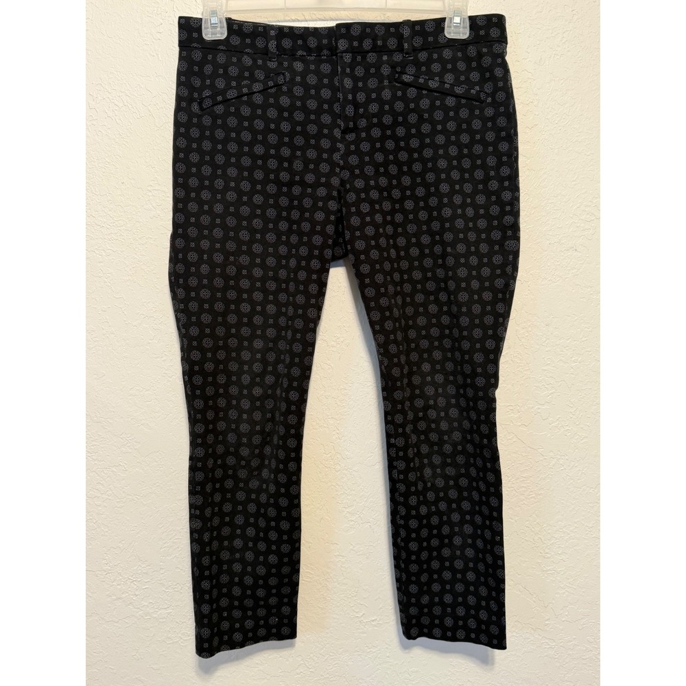 Gap Skinny Ankle Pants Womens 12 Regular Black Grey Geometric Medallion Print